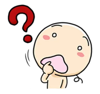 😣 คำถาม, คิด, การ์ตูน, สีหน้า, สับสน, สงสัย, เครื่องหมายคำถาม telegram sticker