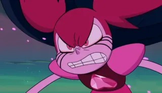 😡 Spinel Steven Universe cartoon, angry, upset, pink, Spinel whatsapp sticker