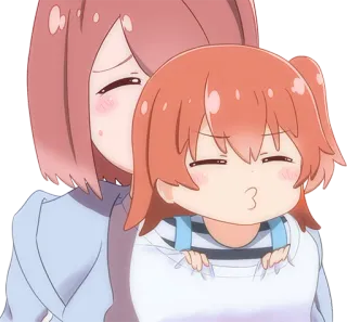 😛 Anime, Cartoon, Niedlich, Mädchen, Freundschaft, Umarmung telegram sticker