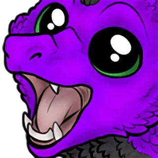 😃 Furry, Animal, Créature, Violet, Monstre whatsapp sticker