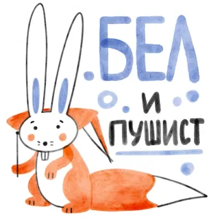 😍 БЕЛ 
и
ПУШИСТ кролик, белка, мультфильм, акварель, милый, животное telegram sticker