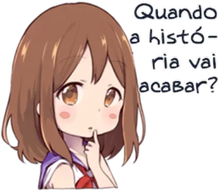 😑 Quando a história vai acabar? Anime, Frage, Mädchen, Cartoon, Denken telegram sticker
