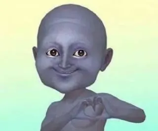🫶 Moon face meme whatsapp sticker