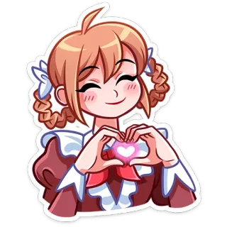 🫶 Anime, Mädchen, Herz, Liebe, Süß, Sticker, Manga, Cartoon telegram sticker