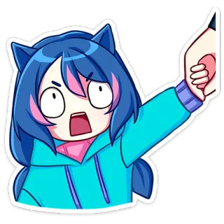 😫 애니메이션, 만화, 귀여운, 소녀, 충격, 카와이 telegram sticker