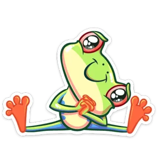 ☺️ rana, anfibio, cartone animato, adesivo, animale, carino telegram sticker