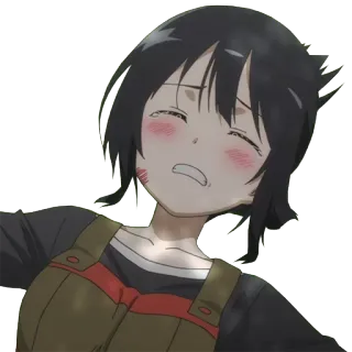 😭 Anime, Ragazza, Arrossire, Carino, Cartone animato telegram sticker