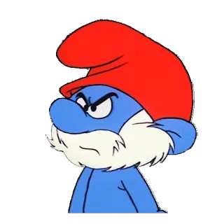 😡 Papa Smurf The Smurfs puffo, cartone animato, arrabbiato, grande puffo, blu telegram sticker