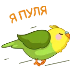 🏃‍♂️ Angry angry, bird, green, yellow, cute, parrot, cartoon telegram sticker