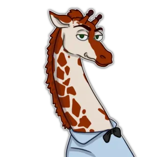 😏 giraffa, animale, cartone animato, divertente, personaggio telegram sticker