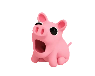 😱 Schwein, süß, Tier, rosa, Spielzeug whatsapp sticker