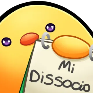 🐤 Mi Dissocio Italiano, Disociación, Expresión, Meme, Cuaderno whatsapp sticker