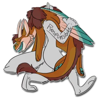 😭 Responsibility Furry, Tanggung jawab, Karakter, Kartun, Binatang telegram sticker