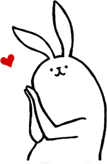 😍 bunny, rabbit, heart, cute, animal telegram sticker