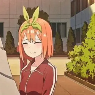 🧩 Yotsuba Nakano The Quintessential Quintuplets animé, dessin animé, souriant, fille, mignon telegram sticker