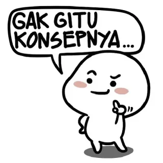 😏 GAK GITU KONSEPNYA... Dibujo animado, Personaje, Cita, Expresión, Mono, Meme de internet telegram sticker