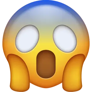 😱 emoji, face, fearful, shocked, surprised, yikes whatsapp sticker