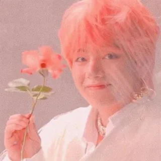 💫 V K-поп, певец, мужчина, цветок, портрет, BTS telegram sticker
