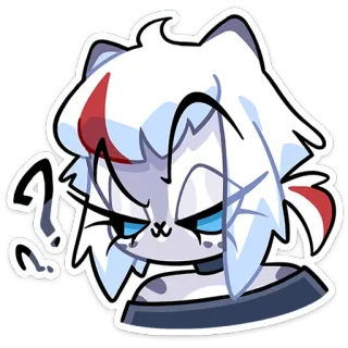 🌟 ? 猫, 问题, 动漫, 卡通, 贴纸, 可爱, 困惑 telegram sticker
