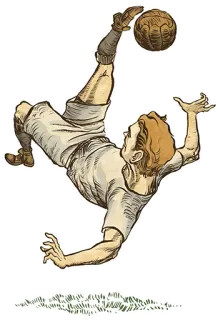 😁 soccer, sports, athlete, football, kick, vintage, ball, illustration telegram sticker