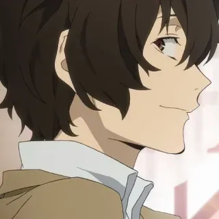 ✨ Osamu Dazai Bungou Stray Dogs Anime, Bungou Stray Dogs, Osamu Dazai, Charakter, Braunes Haar, Seitenprofil whatsapp sticker