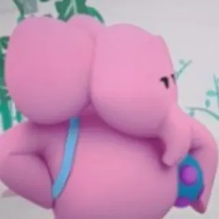 😒 rosa, elefante, dibujos animados, animal, lindo whatsapp sticker