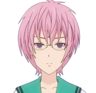🙎‍♀ Saiki Kusuo The Disastrous Life of Saiki K. Аниме, Розовые волосы, Психокинез, Сайки Кусуо, Очки telegram sticker