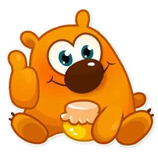 👍 orso, miele, cartone animato, carino, animale, dolce telegram sticker