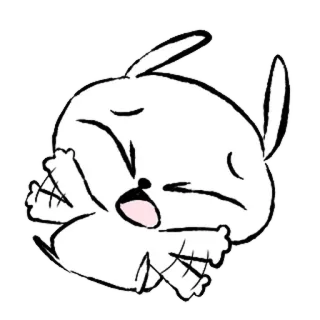 💞 conejo, dibujos animados, lindo, sticker, animal, personaje, ilustración whatsapp sticker
