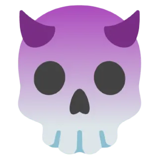 💀 skull, devil, horns, emoji, purple telegram sticker