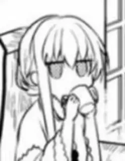 😕 Anime meisje, Chibi, Drinken, Kawaii, Schattig, Thee telegram sticker