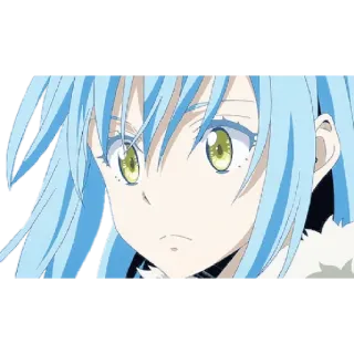 👀 Anime, Personaje, Pelo azul claro, Sticker de anime, Dibujo animado whatsapp sticker