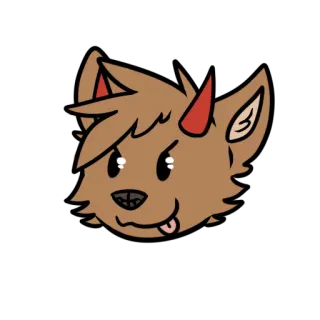 😋 cane, diavolo, cartone animato, animale, animale domestico, demone, corna, lingua telegram sticker