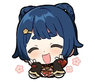 🌸 Xiangling Genshin Impact anime, video game, kawaii, cute, chibi telegram sticker