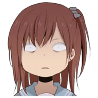 🙄 Anime, Mädchen, geschockt, Cartoon, braune Haare telegram sticker