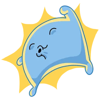 🔥 Kartun, Karakter, Biru, Lucu, Maskot, Blob whatsapp sticker