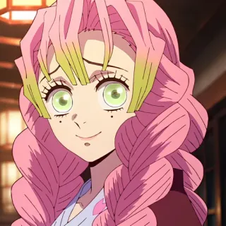 💗 Mitsuri Kanroji Demon Slayer Аниме, Клинок, рассекающий демонов, Мицури Канроджи, Столп Любви, Милый, Манга telegram sticker