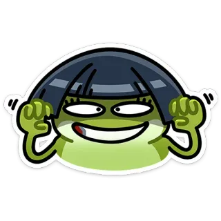 😈 ếch, hoạt hình, vui nhộn, ngớ ngẩn, nhân vật, hài hước, meme telegram sticker