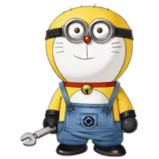 🔧 Minion, Doraemon, Crossover, Cartoon, Anime, Mashup, Lustig, Figur whatsapp sticker
