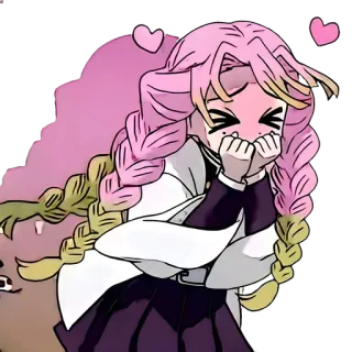 👾 Mitsuri Kanroji Demon Slayer Anime, Demon Slayer, Mitsuri Kanroji, Hashira do Amor, Corações telegram sticker