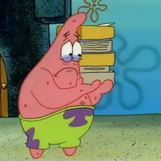 🍔 Patrick Star Spongebob Squarepants patrick estrela, bob esponja, desenho animado, triste, pilha de papéis, personagem, nickelodeon, chorando whatsapp sticker
