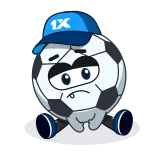 😰 1X футбол, мяч, мультфильм, спорт, талисман whatsapp sticker