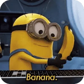 ๐ Minion Despicable Me Banana minion, banana, despicable me, funny, cartoon, typing telegram sticker