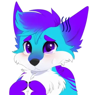 😢 Furry, Antropomórfico, Animal, Dibujos animados, Triste, Llorando telegram sticker