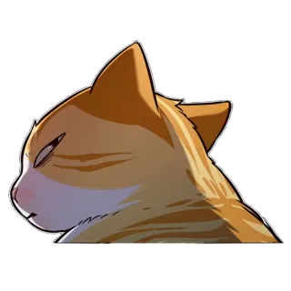 👀 kucing, hewan, peliharaan, oranye, mengantuk, kartun telegram sticker