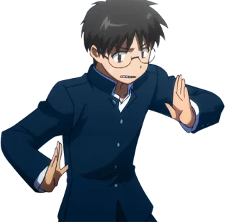 😬 アニメ, 制服, メガネ, 少年, キャラクター telegram sticker