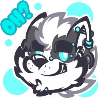 🙃 OH? 퍼리, 귀여운, 동물, 만화, 스티커, 의인화, 늑대, 오 telegram sticker