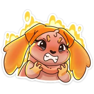 😡 desenho animado, zangado, coelho, coelho, adesivo, expressão, chateado whatsapp sticker