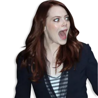 😱 Emma Stone celebridade, atriz, retrato, mulher, pessoa, cabelo ruivo telegram sticker