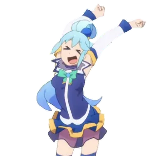 💃 Aqua KonoSuba Anime, Konosuba, Aqua, imut, kawaii, lucu, kartun telegram sticker